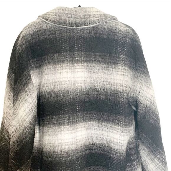 Sam Edelman Black and Grey Wool Blend Fuzzy Coat - Picture 4 of 9